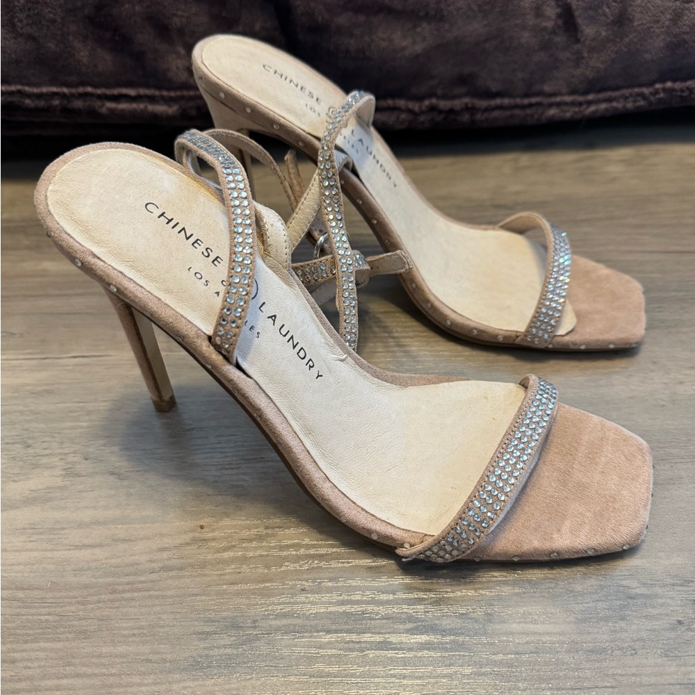 Chinese Laundry Beige Strappy Heels